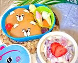 Foto langkah ke 3 dari resep Bekal Dorayaki // salad jelly// bekal anak sekolah // bekal anak lucu.