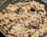 Foto del paso 6 de la receta: Risotto de champiñones con jamón y huevo