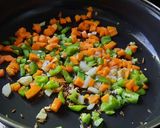 A picture of step 1 of Raw mango mixed Vegetable rice.