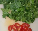 Foto del paso 4 de la receta Pasta con puerro, espinacas y aceitunas negras (vegano)