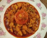 A picture of step 4 of Aloo Kardi Sukha.