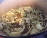 A picture of step 1 of Chinese Cabbage Stew with Potatoes, Carrots, Onions, Sausage, and Bacon.