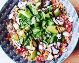Une image de l'étape 1 de Salade quinoa boulgour poussé d'épinard.
