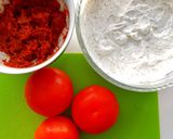 Une image de l'étape 1 de Verrines chèvre tomates origan basilic.
