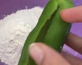 A picture of step 1 of Wrapped Chilli pakora.