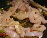 A picture of step 2 of Yui inspired chicken and peppers.