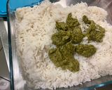 Une image de l'étape 1 de Riz gratiné au pesto, emmental et parmesan.