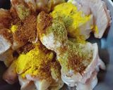 A picture of step 1 of Amritsari chicken masala.