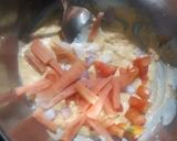 A picture of step 3 of Thousand island dressing pasta salad.