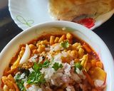 A picture of step 5 of Misal Pav (homemade masala).