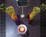 A picture of step 6 of Thepla & sprouts cones.