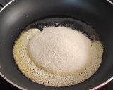 A picture of step 1 of Jaggery Rava kesari.