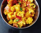 A picture of step 2 of Jowar bhakri with Cauliflower Sabji.