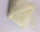 A picture of step 3 of Qeemay k Samosay (How to wrap samosa step by step).