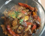 A picture of step 6 of My Balsamic Lamb Stir fry and sundried tomatoes. 😀.