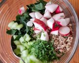 A picture of step 1 of Spinach, Quinoa, and Shrimp Salad.