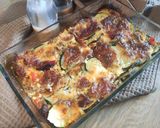 Une image de l'étape 9 de Flan courgettes poivron chorizo.