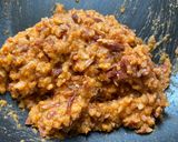 A picture of step 3 of Mexican Enchilada with Indian twist.