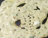 A picture of step 5 of Onion Rava Dosa with nariyal chutney, sambar.