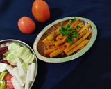 A picture of step 5 of Drumstick tomato curry.