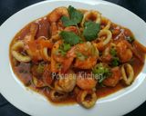 Foto langkah ke 7 dari resep Udang Cumi Saos Padang.