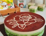 Foto langkah ke 12 dari resep Pandan Melaka Cheesecake Tanpa Terigu (bisa oven/kukus) all in one method.