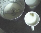 A picture of step 6 of Innovative indian cake capsicum halwa,mango firni and firni.