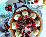 Une image de l'étape 11 de Tarte matcha aux cerises et mûres.