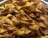 A picture of step 6 of Moong dal twisties.