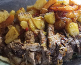 Foto del paso 6 de la receta: Tapa de nalga novillo mechada. Con papas y zapallo