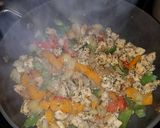 A picture of step 4 of Cajun Chicken Pasta Bake.
