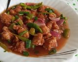 A picture of step 7 of Green chilli Chicken.