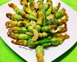 Hình bước làm 3 của món Bí Nụ (Mầm Bí) Xào Tỏi Chay
