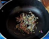 A picture of step 3 of Bhindi Shorshe/Sarson.