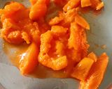 A picture of step 1 of Apricot mango drink.