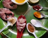 A picture of step 1 of Odia style rohu fish fry (crispy, in 10 mins).
