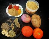 A picture of step 1 of Chana and Potato Masala.