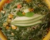 A picture of step 5 of Hariyali pulav.