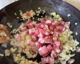 A picture of step 2 of Gnocchi with green pesto and pancetta 🇮🇹 🍝.