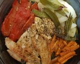 A picture of step 8 of My Roast Chicken and Veg Oven Bake in Virgin Olive oil.