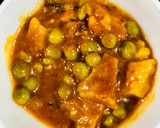 A picture of step 7 of Mutter Paneer (paneer from rice).
