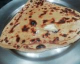 A picture of step 5 of Carrom Seeds Paratha with black chana chaat.