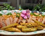 Hình bước làm 4 của món Thịt và đậu bắp nướng