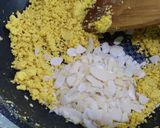 A picture of step 2 of Besan badam ladoo.