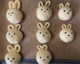 A picture of step 8 of Easter bunny milk rolls with red bean.
