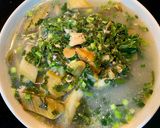 Hình bước làm 4 của món Canh nhum biển nấu chuối mẻ