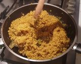 A picture of step 7 of Quinoa with Artichokes, Saffron, and Leeks.