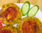 A picture of step 3 of Potato Chapli Kabab Burger 🍔.