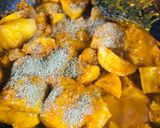 A picture of step 8 of Punjabi Dum aloo with fenugreek leaves.