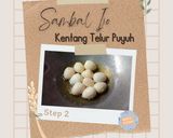 Foto langkah ke 2 dari resep Sambal Ijo Kentang Telur Puyuh.